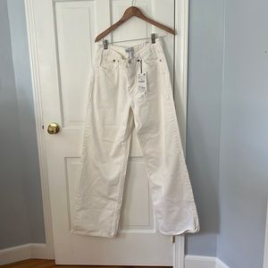 Zara white wide leg jeans.